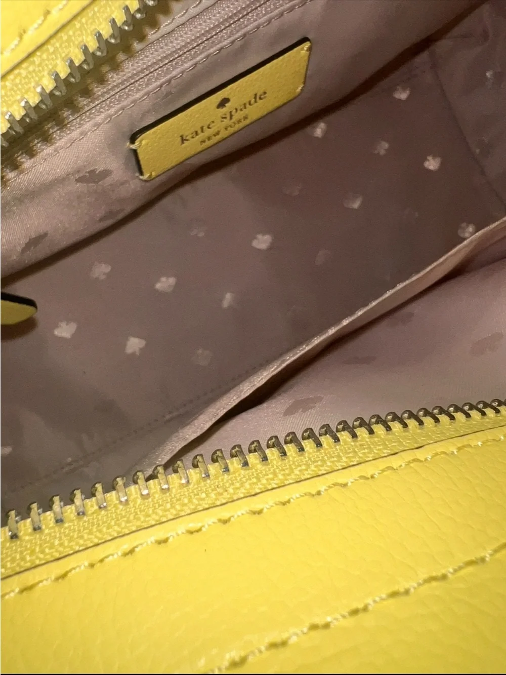 kate spade Yellow, White & Brown Leather Double-Handle Tote - Picture 3 of 4